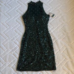Dazzling Green Sequin Mini Dress